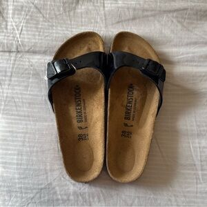 Birkenstock Madrid Glossy Black Slides
